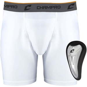 lot 18189 image: Champro Mens Compression Boxer Shorts with Cup, Small