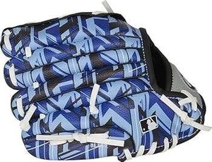 lot 18235 image: Rawlings Baseball Glove w Blue Striped Pattern, Youth Small, Age 3 to 5