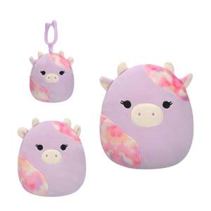 lot 18322 image: Squishmallows Suri Sunset Cow 3-Pack 3.5in 5in 8in