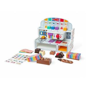 lot 18341 image: Melissa & Doug Wooden Chocolate Factory Pretend Play Set