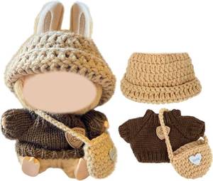 lot 2111 image: 17cm Collectible Clothing Set   3-Piece Mini Outfit for Display Figures, Includes Hat, Sweater and Bag(Brown)