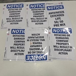 lot 2125 image: 6 Pcs Notice - Notice No Defacing Or Damaging Company Property Sign  Label Decal Sticker Retail Store Sign Sticks to Any Surface 8