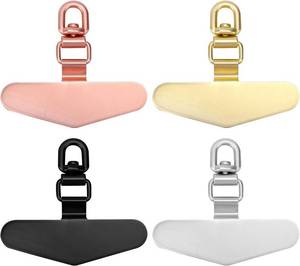 lot 2131 image: PEUTIER 4pcs Cell Phone Lanyard Patches, Heart Shaped Metal Phone Tether Tab Rotatable 360 Universal Phone Case Patch Phone Strap Accessories Replacement (Rose Gold, Gold, Black, Silver)