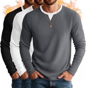 August Alley 3 Pack Men's Long Sleeve Thermal Shirts V Neck Fleece Lined Tops Base Layer Undershirt Casual Pullover Sweater SIZE M