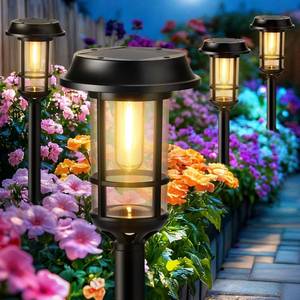 8 Pack Bright Solar Pathway Lights Outdoor | Solar Powered, Waterproof IP65, No Wiring, Easy Install, Auto On/Off, LED 2700K Warm White, for Garden Path Walkway