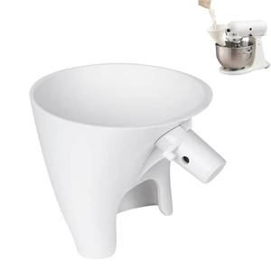 lot 2181 image: Flour Funnel for Kitchen Aid Mixer 5 Qt, Anti-Splash Plastic Funnel, White  Fits KSM150 4.5-5 Quart Tilt-Head Mixers, for Flour, Sugar, and Egg Liquid, Easy to Use and Clean
