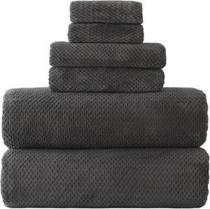 Bath Sheets 40x80 Inches Oversized Bath Towels Extra Large Super Soft Absorbent Hanging Loop Microfiber Shower Towels for Bathroom (Charcoal Grey,6 Pack)
