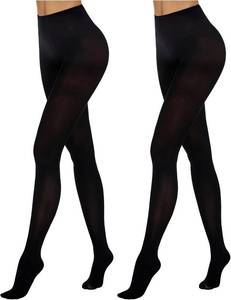 lot 2203 image: Luxdovi Women 80 Denier Tights Semi Opaque High Waist Under Dress Stockings Solid Color Pantyhose Size Medium-Large