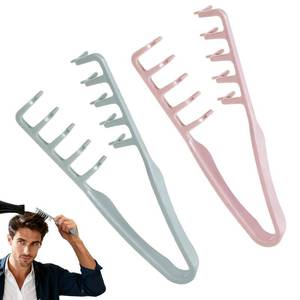 lot 2216 image: Texture Comb, Volumizing Fluffy Texture Styling Comb for Men and Women, Wide-Tooth Texturizing Styling Tool for Volume & Fringe Parting, ABS Plastic with Textured Grip Tool for Men, Grey & Pink