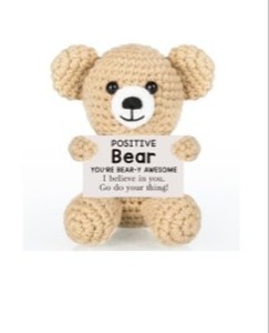 lot 2222 image: Wellbanee Positive Crochet Bear Gift