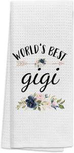 lot 2226 image: TNUW Best Grandma Kitchen Towels 16 24,Worlds Best Gigi Floral Soft and Absorbent Kitchen Tea Towel Dish Towels Hand Towels,Birthday Christmas Thanksgiving for Gigi Grandma ( Stock Photo Approximate)