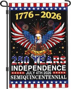 lot 2245 image: 250 Year American Anniversary Flag Patriotic 250th Anniversary USA Flag 4th of July We The People 1776 Garden Flags for Outside 12x18 Inch Double Sided Outdoor Decorations