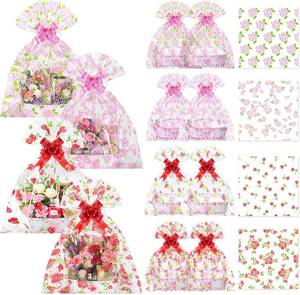 lot 2254 image: Gueevin 12 Sets Happy Mothers Day Empty Gift Baskets, 12 Cardboard Market Trays to Fill 12 Flowers Cellophane Bags 12 Pull Bows, DIY Gift Wrapping for Mothers Day Birthday Party