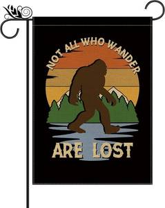 lot 2269 image: Funny Camper Garden Flags Not All Who Wander Are Lost Vertical Double Sided Flag Camping Trailer RV Outdoor Yard Decor 12.5 x 18 Inch