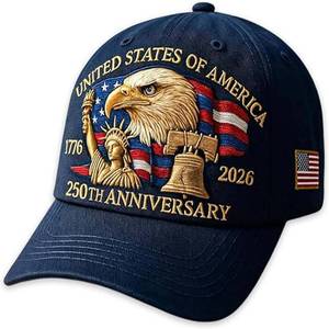 lot 2272 image: United States 250th Anniversary Hat USA 250th Anniversary Hat Adjustable Printed Patriotic Baseball Cap for Men Women
