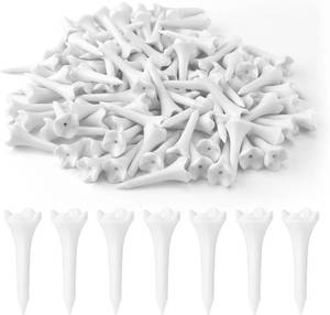 lot 2294 image: Gosknor 100pcs Plastic Golf Tees, 1 12 Inch 4-Prong Golf Tees Short Golf Mat Tees High Visibility Practice Flight Path Golf Tees for Irons Par Threes Driving Range Hybrids Golf Training Accessories