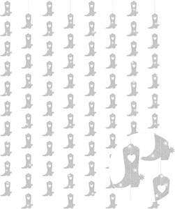 lot 2311 image: Peryiter 8 Pcs Cowgirl Bachelorette Party Decorations, Silver Boots Western Retro Last Disco Rodeo Party Hanging for 70s 80s Party and Bridal Cowgirl Wedding Birthday Supplies