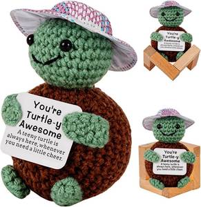 lot 2338 image: Gifts for Him Her, Positive Crochet Animals, Card Conten Youre Turtle-y, Awesome A Teeny Turtle is Always Here, Whenever You Need a Little Cheer, Encouragement Gifts for Women Men