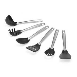 lot 2397 image: Amco 6-Piece Nylon Utensil Set, Heat-Resistant with Stainless Steel Handles, BPA-Free, Safe for Non-Stick Cookware, Dishwasher Safe Cooking Tools
