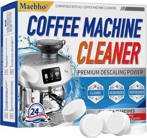 lot 2410 image: Coffee Machine Cleaner Descaler Tablets - 24 Count Coffee Maker Cleaner Tablets Deep Cleaning and Descaling Compatible With Nespresso, Keurig, Ninja, Delonghi, Miele,Breville