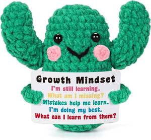 lot 2421 image: Lodeskee Inspirational Positivity Gifts Crochet for Friends, Emotion Uplifting Support Mindset Gifts Handmade Knitted Cactus Mini Funny Stuff for Friend Sister Daughter Coworker Xmas Birthday