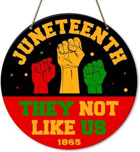 lot 2449 image: Celebration Juneteenth 1865 Freedom Day Decor Sign for Home Room Classroom Porch Black Pride Juneteenth African Afro Americans Black History Decorations for Home Classroom Office, They Not Like Us