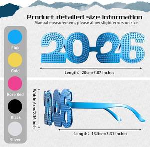 lot 2516 image: LEIFIDE 2026 Glasses Graduation Eyeglasses Glitter 2026 Plastic Eyeglasses for Party Favors Photo Booth Props