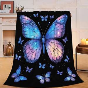 lot 2484 image: Butterfly Blanket Butterfly Gifts for Girls Women Throw Blanket Soft Warm Cozy Fleece Fuzzy Plush Flannel Blankets for Boys Kids Adults 40X50