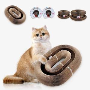 lot 2489 image: 2pcs Kitty Curls Cat Toys,Magic Organ Cat Scratching Board for Indoor Cats, Foldable Accordion Honeycomb Scratcher with Ball, Interactive Twisty Paws (2PCS)