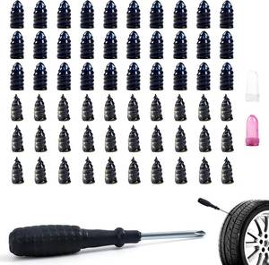 lot 2491 image: 60 PCS Tire Plugs Screw Type, Vacuum Tire Repair Rubber Nail,Tire Perforation Repair Plug, Fast Self-Service Repair Tools for Car, Motorcycle, and Truck Tires