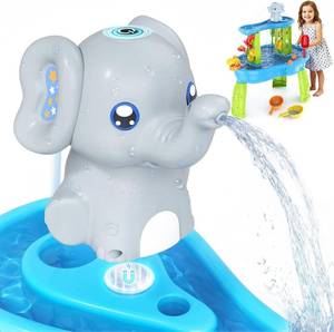 lot 2546 image: Wee Wonders Water Table Pump with Magnetic Sheet & Rechargeable  Elephant Water Pump Continuous Flow, Outdoor Sand and Water Table Toys Accessories, Summer Beach Toy Gifts for Kids Toddlers