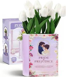 lot 2547 image: 3D Puzzle Vase for Adults Kids, 120 Pcs Puzzle Book Vase for Flowers, Arts and Crafts for Kids 4-6, Adults, Girls, Cute Unique Vases, Books Lover Gifts for Women(Pride Prejudice)