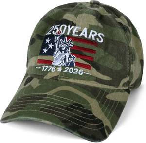 lot 2573 image: 250th Anniversary USA Hat 1776-2026  Patriotic Embroidered Baseball Cap  Vintage Washed Adjustable Unisex Cap