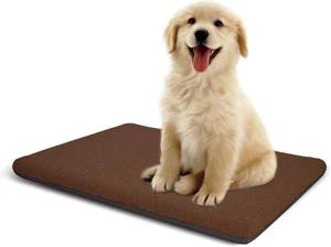 lot 2583 image: Panku Orthopedic Dog Beds for Median Dogs, Dog Pad for Crate with Durable Washable Waterproof Linen Removable Cover, Coffee