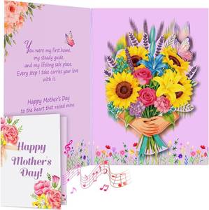 lot 2900 image: Mothers Day Card with Sound & Motion, Musical Sunflower Bouquet Mothers Day Card, Heartfelt Mothers Day Gifts for Mom, Grandma, Wife, Daughter, 5.9 x 7.9Inch