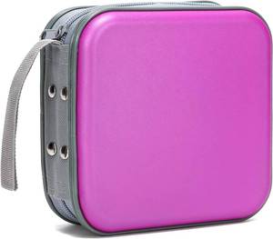lot 2904 image: 48 Capacity CDDVD Case Storage Holder Binder Organizer Portable Zipper Hard Plastic CDDVD Cases Organizer Wallet Book for Car Home Office Travel(Purple)
