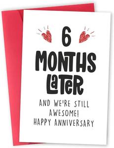 lot 2905 image: Funny 6 Months Anniversary Card for Him Her, Cute 6 Months Anniversary Card Gift for Boyfriend Girlfriend, Romantic Half A Year Anniversary Card