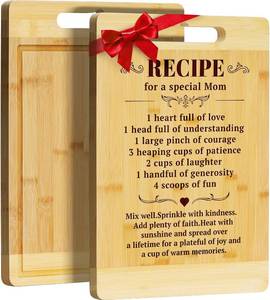 lot 2936 image: Kikcoin Mom Birthday Gifts - Bamboo Cutting Boards for Kitchen, Mother Cutting Board Gift from Daughter Son, Mothers Day Gift, Unique Gift for New Mom, Step Mom, Bonus Mom