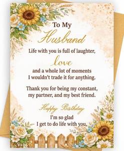 lot 2961 image: Romantic Birthday Day Card Gifts Decorations for Men Husband Him, Unique Birthday Card to Husband, Happy Birthday Cards, Ideas, Funny, Sweetheart