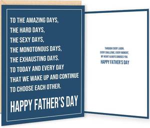 lot 2962 image: Funny Fathers Day Card Gifts for Husband from Wife, Emotional Message Inside, Decorations for Fathers Day Celebration, Family Gathering, Holiday Party
