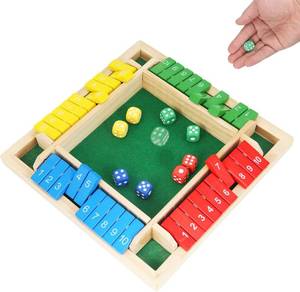 lot 3008 image: TOMMYHOME Wooden Shut the Box Board Game   Math Games & Dice Games for 2-4 Players, Family Game for Game Night, Travel Board Games, Table Games for Adults & Kids, Bar, Trivia.
