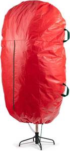 lot 3026 image: ZOBER Upright Christmas Tree Storage Bag With Drawstring Hem- Fits 9 Ft Trees - Plastic, Waterproof Christmas Tree Bag For Storage Box For Xmas - Strong, Durable Handles - Red