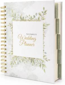 lot 3032 image: The Complete Wedding Planner, 160 Page Spiral Bound Organizer with Gold Foil Cover, Inner Pockets, Strong Coil Binding