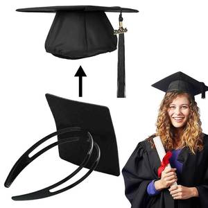 lot 3047 image: ZEYER Graduation Cap Headband Insert for Women & Men, Black 1 Pack Firm Anti-fall Hair Band, Graduation Hat Headband Holder for Secure Grad Cap And Hairstyle Adjustable, for Graduation Gift