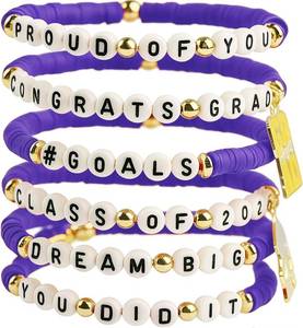 lot 3049 image: OHOME Graduation Gifts - 6 Pack Purple Graduation Bracelets for Her  2026 2027 Graduation Decorations Dress Outfit for Women Men - Graduation Party Favors Supplies for Him