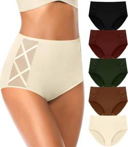 lot 3057 image: ASIMOON High Waisted Underwear for Women Tummy Control Full Coverage Postpartum Briefs Soft Stretch Panties Underwear Size XXL