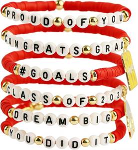 lot 3069 image: OHOME Graduation Gifts - 6 Pack Red Graduation Bracelets for Her  2026 2027 Graduation Decorations Dress Outfit for Women Men - Graduation Party Favors Supplies for Him