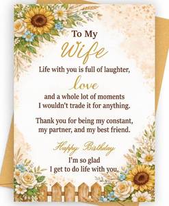 lot 3076 image: Romantic Birthday Day Card Gifts Decorations for Wife Women Her, Unique Birthday Card to Husband, Happy Birthday Cards, Ideas, Funny, Sweetheart