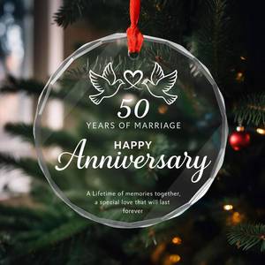 lot 3095 image: 50th Anniversary Marriage Gifts for Couple, 50th Anniversary Wedding Gifts, 50 Wedding Ornaments Couple Wedding Engagement for Couple, Her Him, Wife Husband, Parents (Style 2)