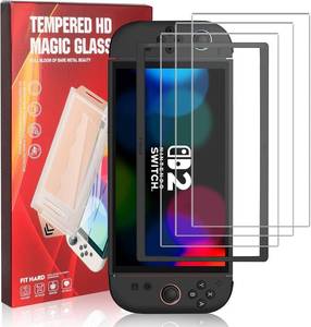lot 3108 image: Screen Protector Tempered Glass for Nintendo Switch 2 (2025 7.9)  Auto-Alignment Frame, 9H Tempered Glass, HD Clear, Case Friendly Easy 25s Installation